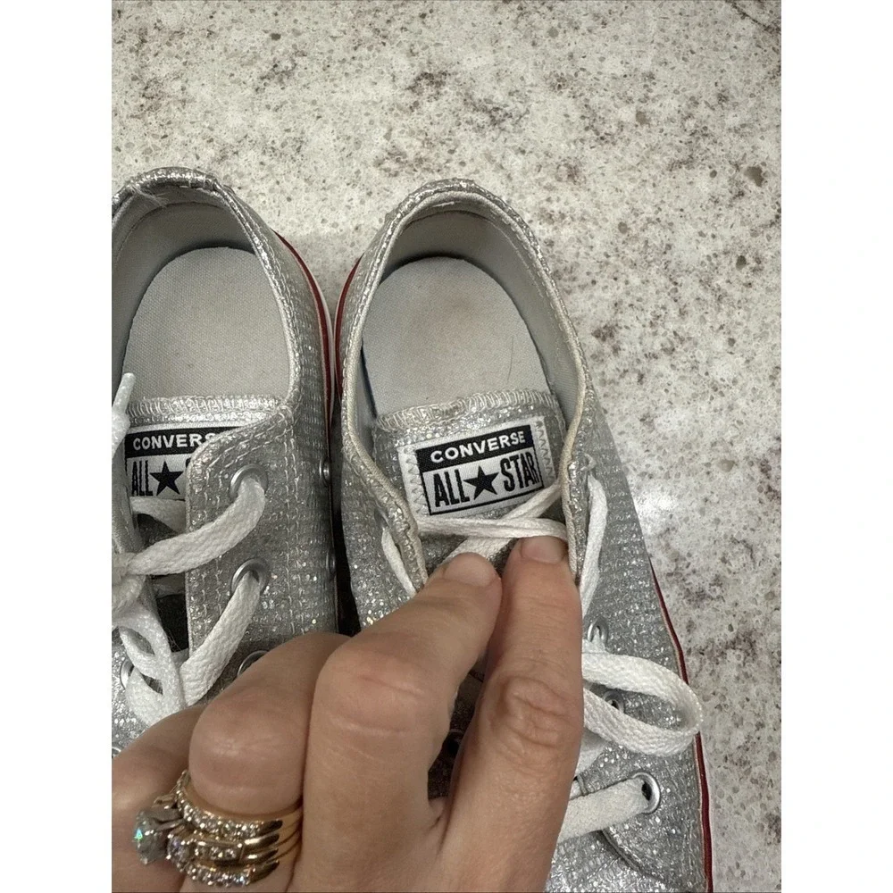 Converse‎ All Star Chuck Taylor Shoes Junior Size 2 All Over Glitter Low Top